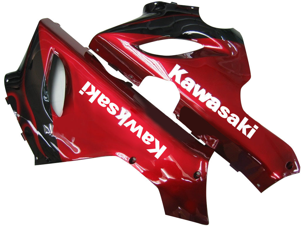 2005-2006 Fairings Kawasaki ZX6R 636 Black & Red Flame Ninja  Generic