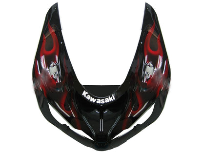 2005-2006 Fairings Kawasaki ZX6R 636 Black & Red Flame Ninja  Generic