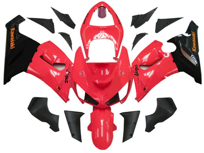 2005-2006 Fairings Kawasaki ZX6R 636 Red Black Ninja  Generic