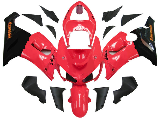 2005-2006 Fairings Kawasaki ZX6R 636 Red Black Ninja  Generic