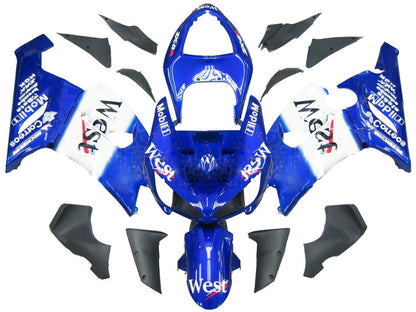 2005-2006 Fairings Kawasaki ZX6R 636 Blue White West   Generic