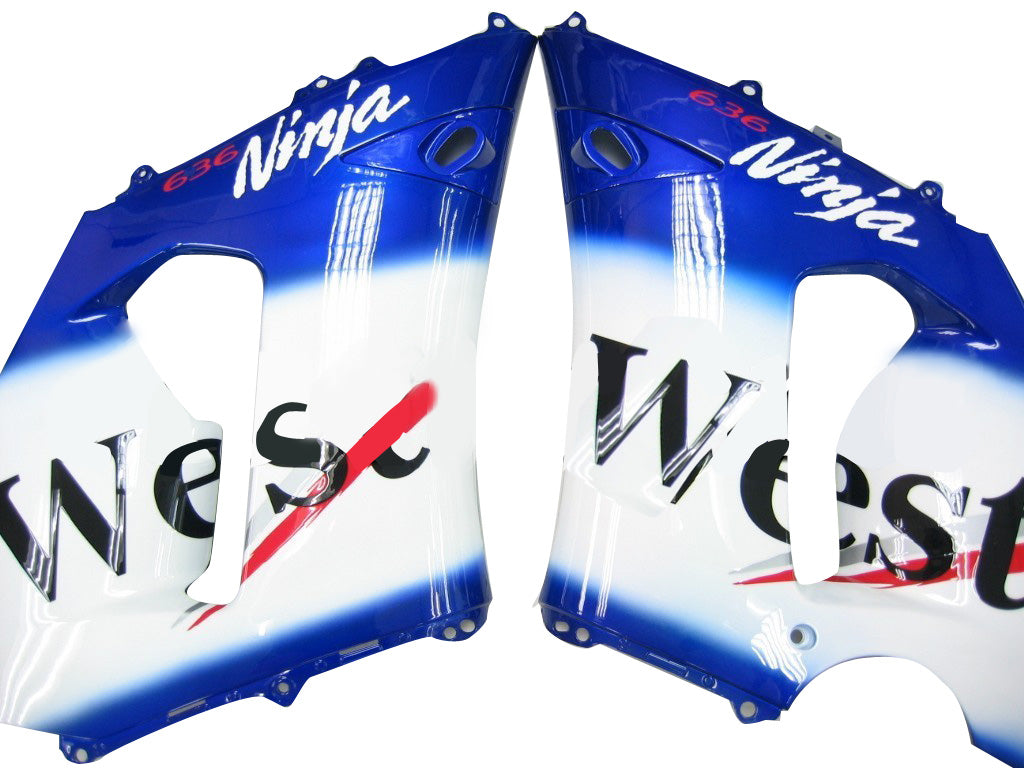 2005-2006 Fairings Kawasaki ZX6R 636 Blue White West   Generic