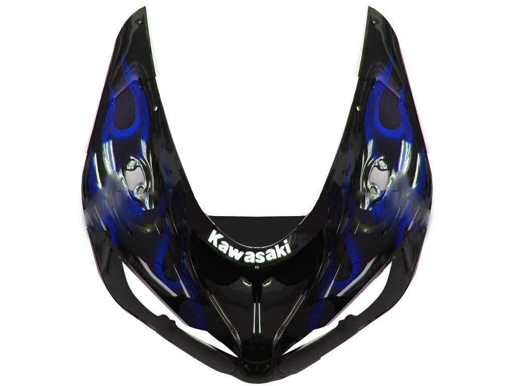 2005-2006 Fairings Kawasaki ZX6R 636 Black & Blue Flame Ninja  Generic