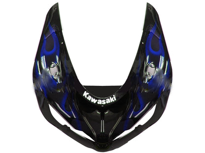 2005-2006 Fairings Kawasaki ZX6R 636 Black & Blue Flame Ninja  Generic