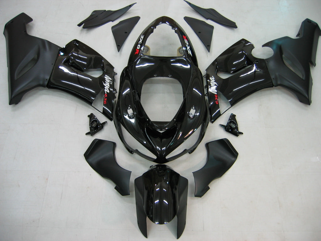 2005-2006 Fairings Kawasaki ZX6R 636 Black ZX6R   Generic