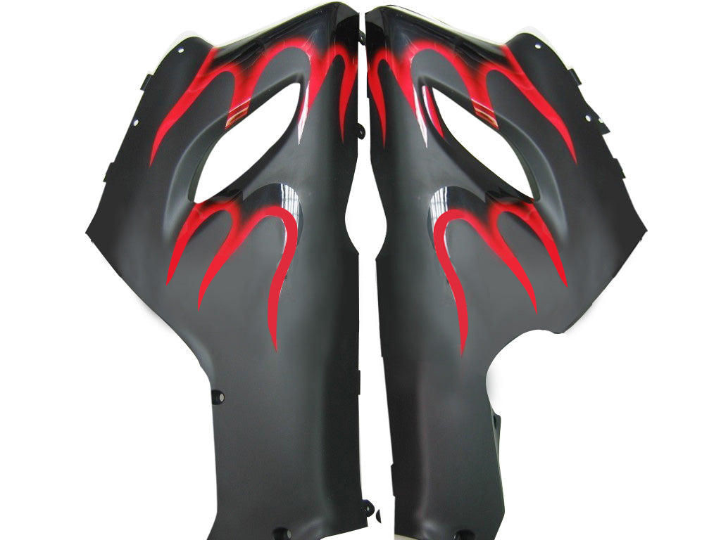 2005-2006 Fairings Kawasaki ZX6R 636 Red & Black Flame Ninja  Generic