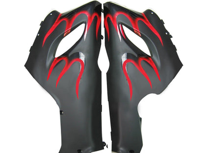 2005-2006 Fairings Kawasaki ZX6R 636 Red & Black Flame Ninja  Generic