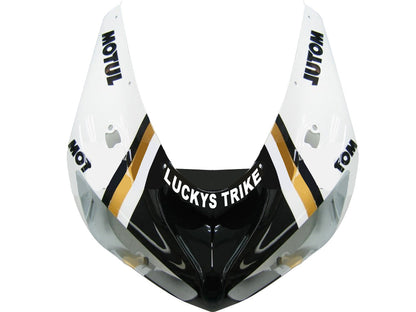 2005-2006 Fairings Kawasaki ZX6R 636 Black White Lucky Strike Ninja  Generic
