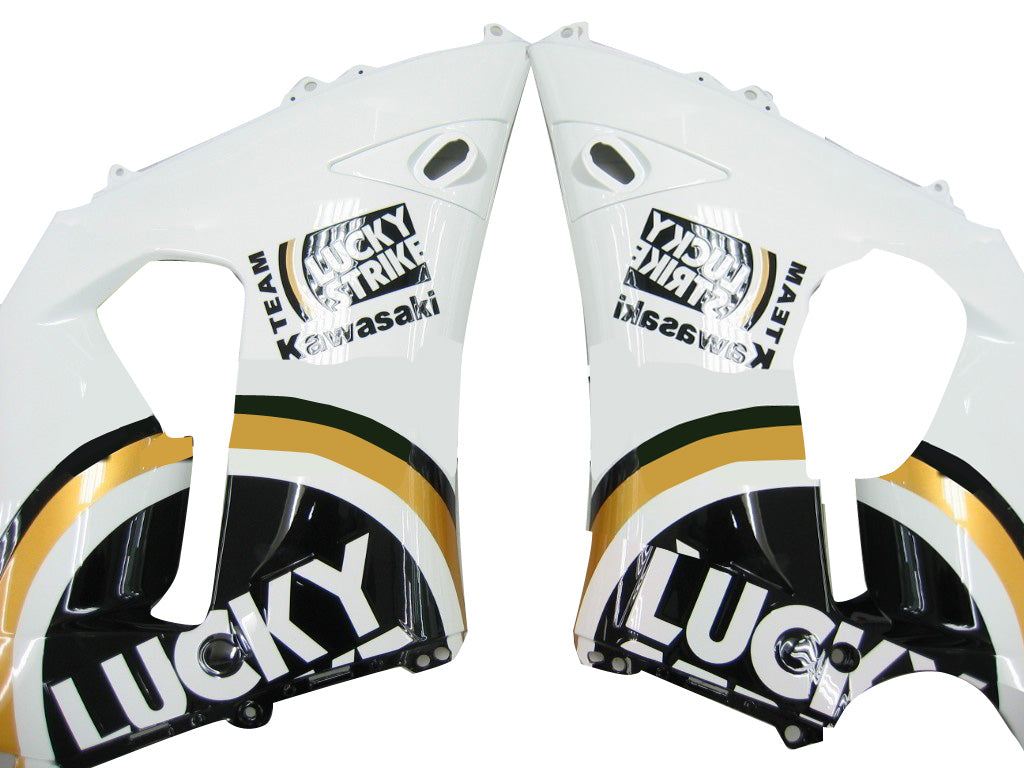 2005-2006 Fairings Kawasaki ZX6R 636 Black White Lucky Strike Ninja  Generic