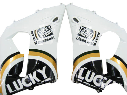 2005-2006 Fairings Kawasaki ZX6R 636 Black White Lucky Strike Ninja  Generic