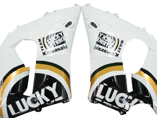 2005-2006 Fairings Kawasaki ZX6R 636 Black White Lucky Strike Ninja  Generic