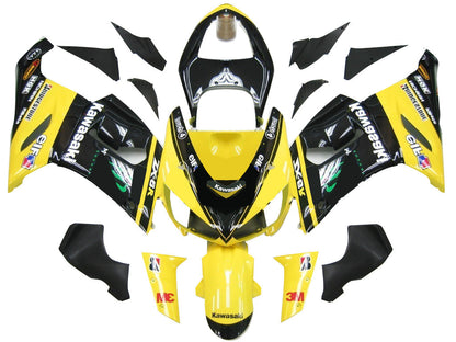 2005-2006 Fairings Kawasaki ZX6R 636 Black Yellow ZX6R  Generic