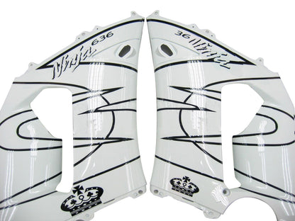 2005-2006 Fairings Kawasaki ZX6R 636 White Black Corona  Generic