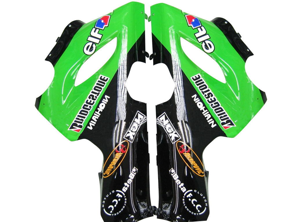 2005-2006 Fairings Kawasaki ZX6R 636 Green Black Kawasaki  Generic