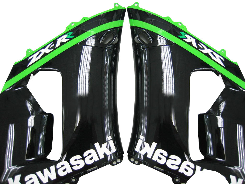 2005-2006 Fairings Kawasaki ZX6R 636 Green Black Kawasaki  Generic