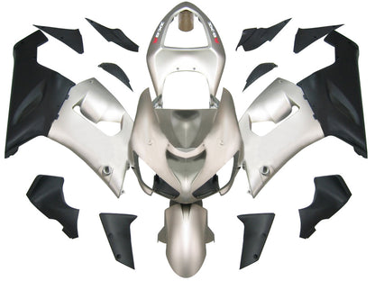2005-2006 Fairings Kawasaki ZX6R 636 Matte Silver & Black Ninja  Generic
