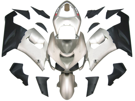 2005-2006 Fairings Kawasaki ZX6R 636 Matte Silver & Black Ninja  Generic