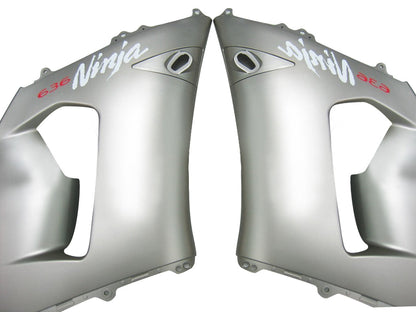 2005-2006 Fairings Kawasaki ZX6R 636 Matte Silver & Black Ninja  Generic