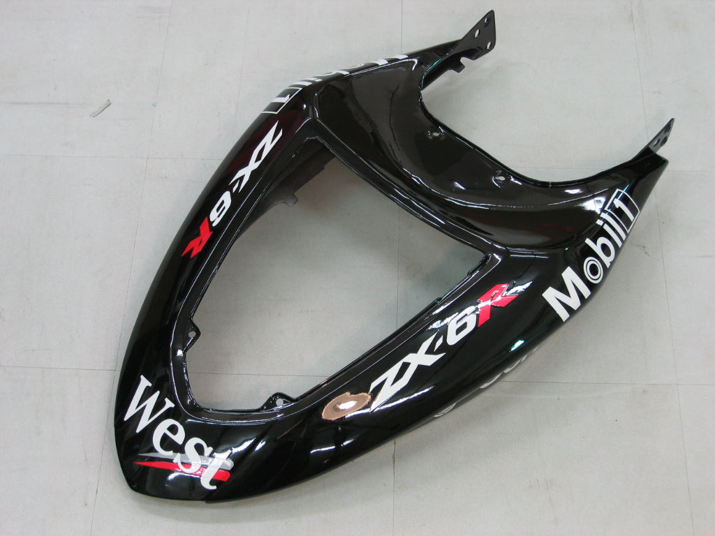 2005-2006 Fairings Kawasaki ZX6R 636 Black White West ZX6R   Generic