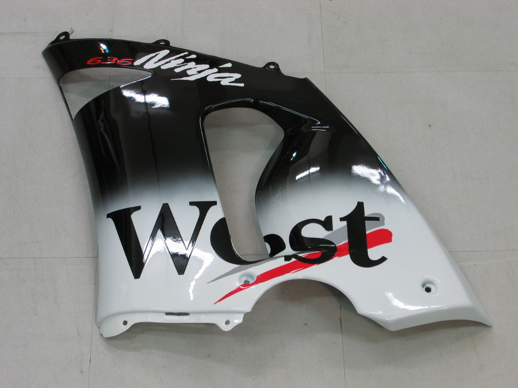 2005-2006 Fairings Kawasaki ZX6R 636 Black White West ZX6R   Generic
