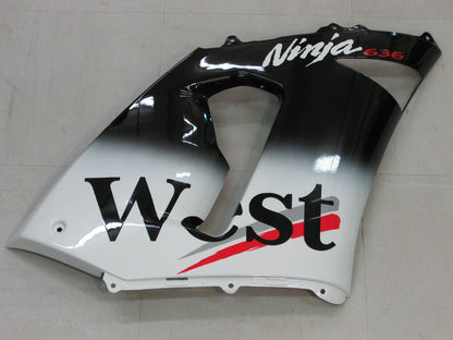 2005-2006 Fairings Kawasaki ZX6R 636 Black White West ZX6R   Generic