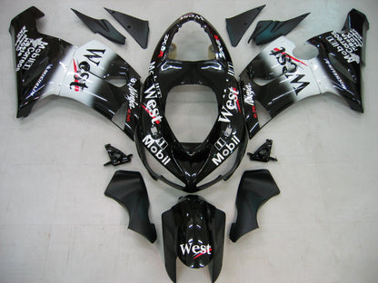 2005-2006 Fairings Kawasaki ZX6R 636 Black White West ZX6R   Generic