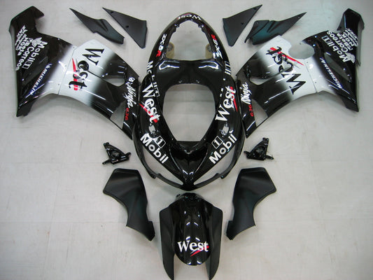 2005-2006 Fairings Kawasaki ZX6R 636 Black White West ZX6R   Generic