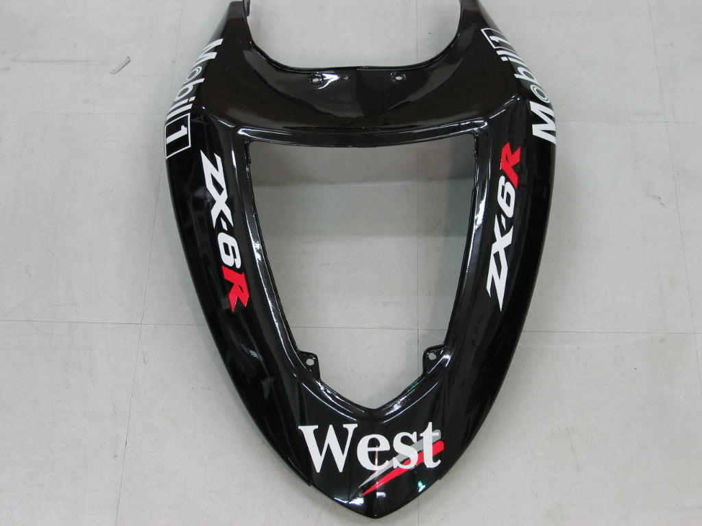 2005-2006 Fairings Kawasaki ZX6R 636 Black White West ZX6R   Generic