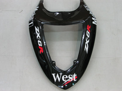 2005-2006 Fairings Kawasaki ZX6R 636 Black White West ZX6R   Generic