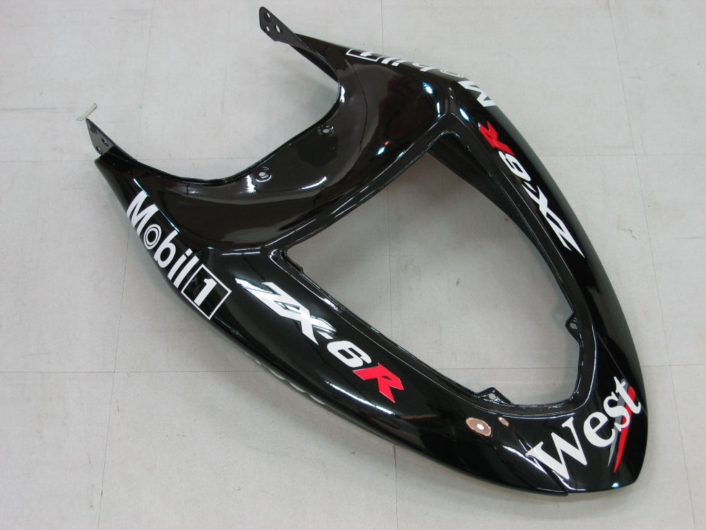 2005-2006 Fairings Kawasaki ZX6R 636 Black White West ZX6R   Generic