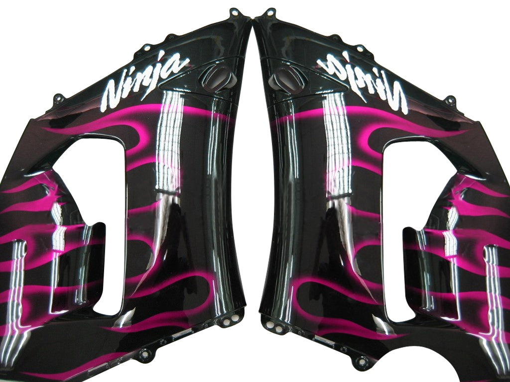 2005-2006 Fairings Kawasaki ZX6R 636 Black & Purple Flame Ninja  Generic