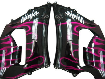 2005-2006 Fairings Kawasaki ZX6R 636 Black & Purple Flame Ninja  Generic