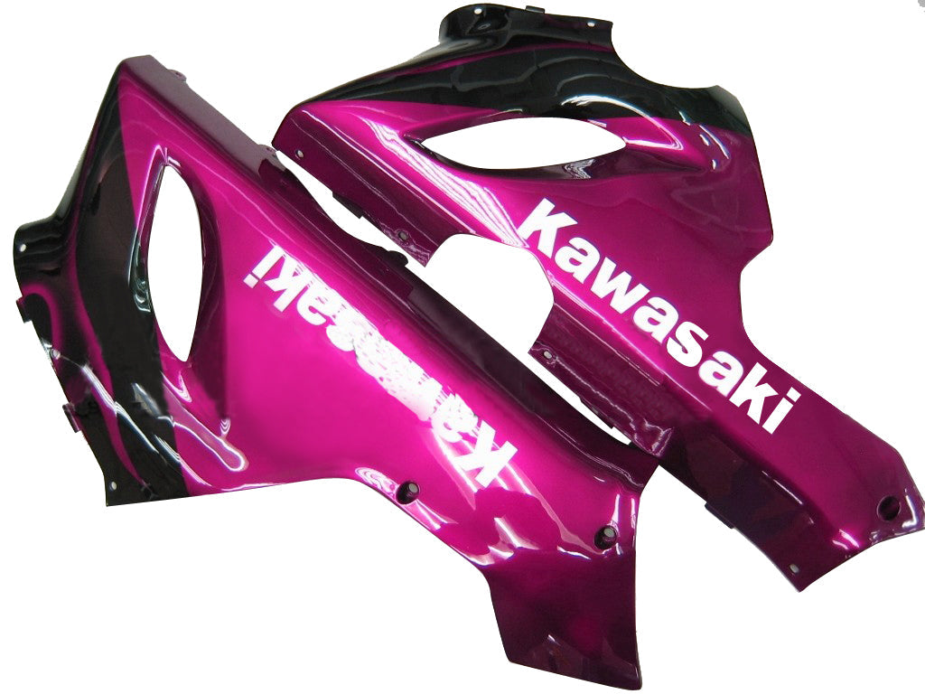 2005-2006 Fairings Kawasaki ZX6R 636 Black & Purple Flame Ninja  Generic