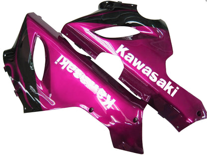 2005-2006 Fairings Kawasaki ZX6R 636 Black & Purple Flame Ninja  Generic