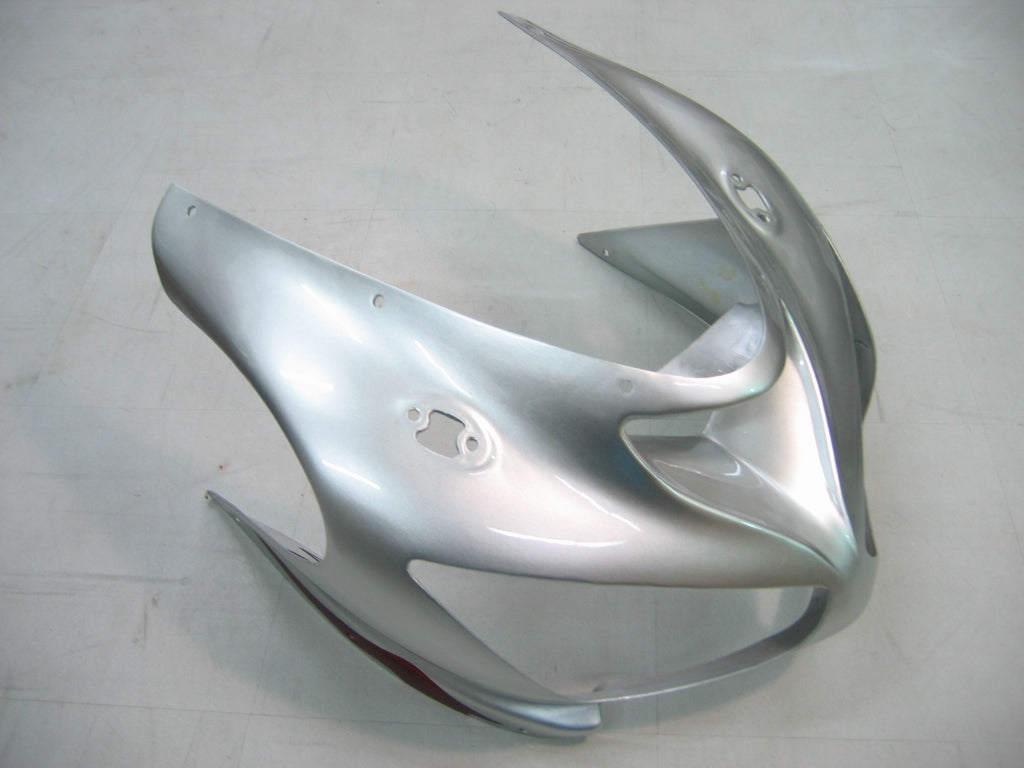 2005-2006 Fairings Kawasaki ZX6R 636 Silver & Red Flame Ninja   Generic