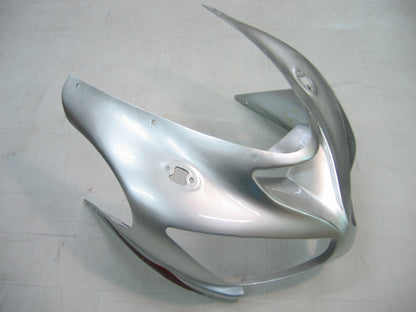 2005-2006 Fairings Kawasaki ZX6R 636 Silver & Red Flame Ninja   Generic