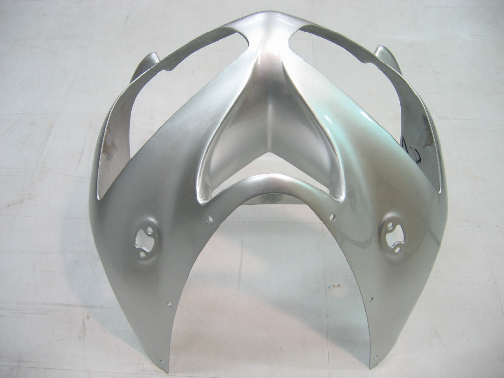 2005-2006 Fairings Kawasaki ZX6R 636 Silver & Red Flame Ninja   Generic