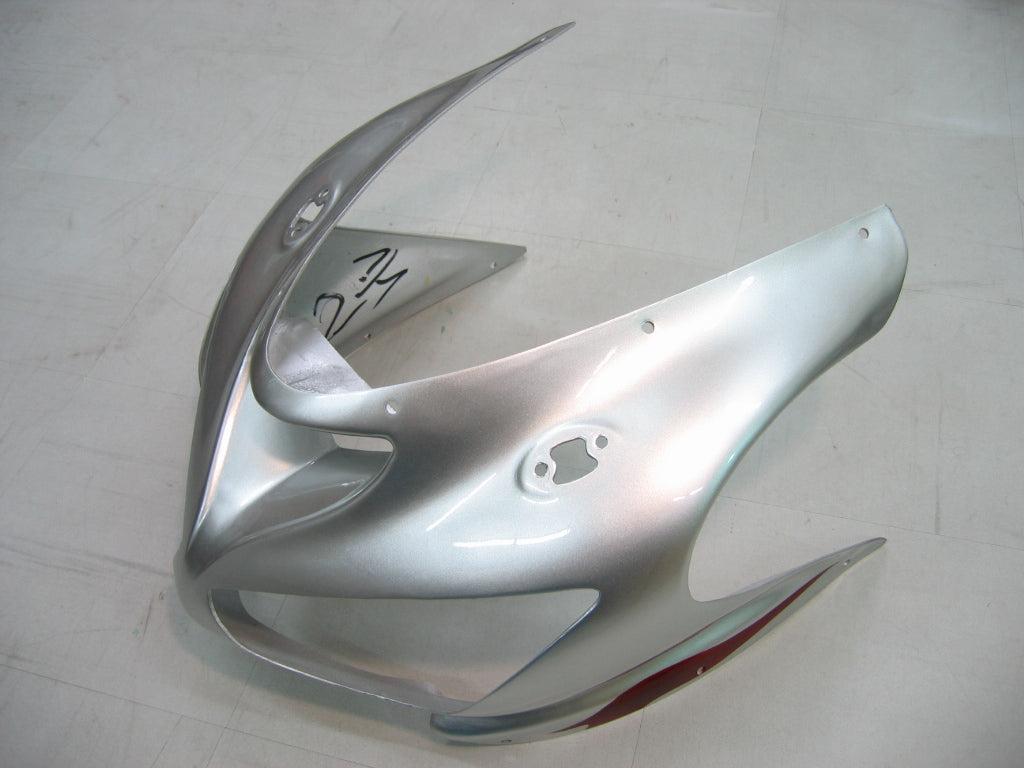 2005-2006 Fairings Kawasaki ZX6R 636 Silver & Red Flame Ninja   Generic