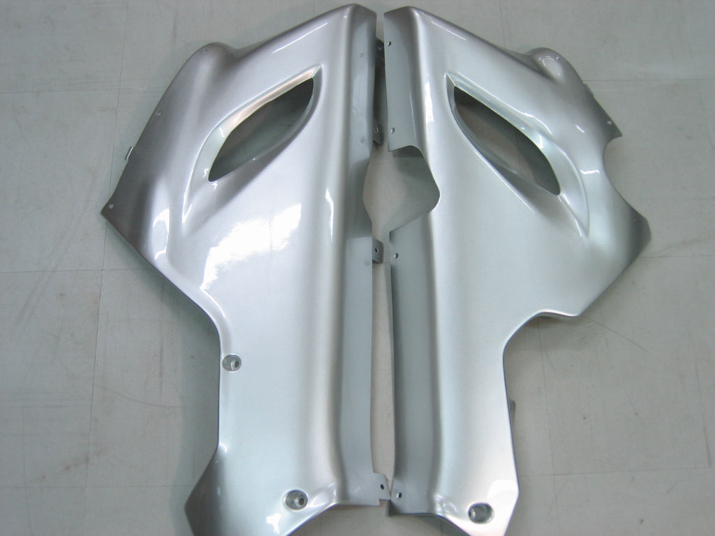 2005-2006 Fairings Kawasaki ZX6R 636 Silver & Red Flame Ninja   Generic