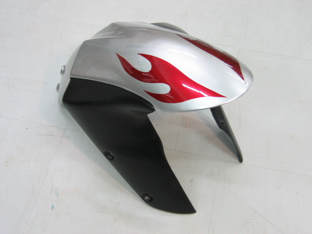 2005-2006 Fairings Kawasaki ZX6R 636 Silver & Red Flame Ninja   Generic