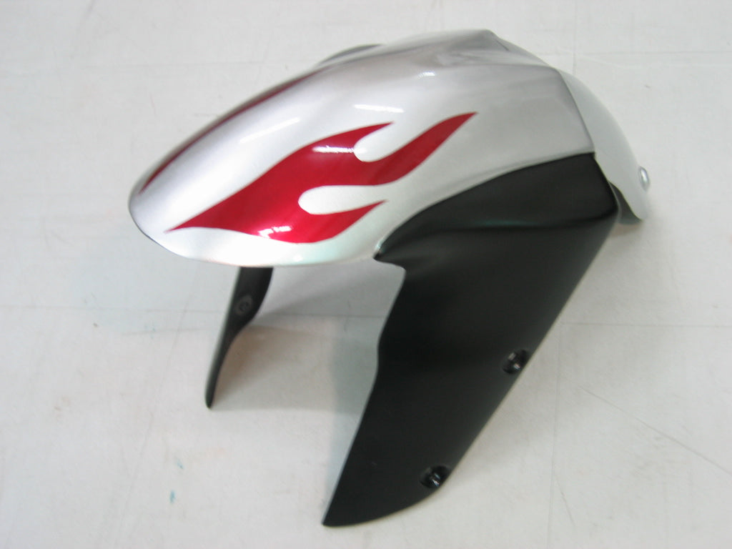 2005-2006 Fairings Kawasaki ZX6R 636 Silver & Red Flame Ninja   Generic