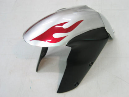 2005-2006 Fairings Kawasaki ZX6R 636 Silver & Red Flame Ninja   Generic