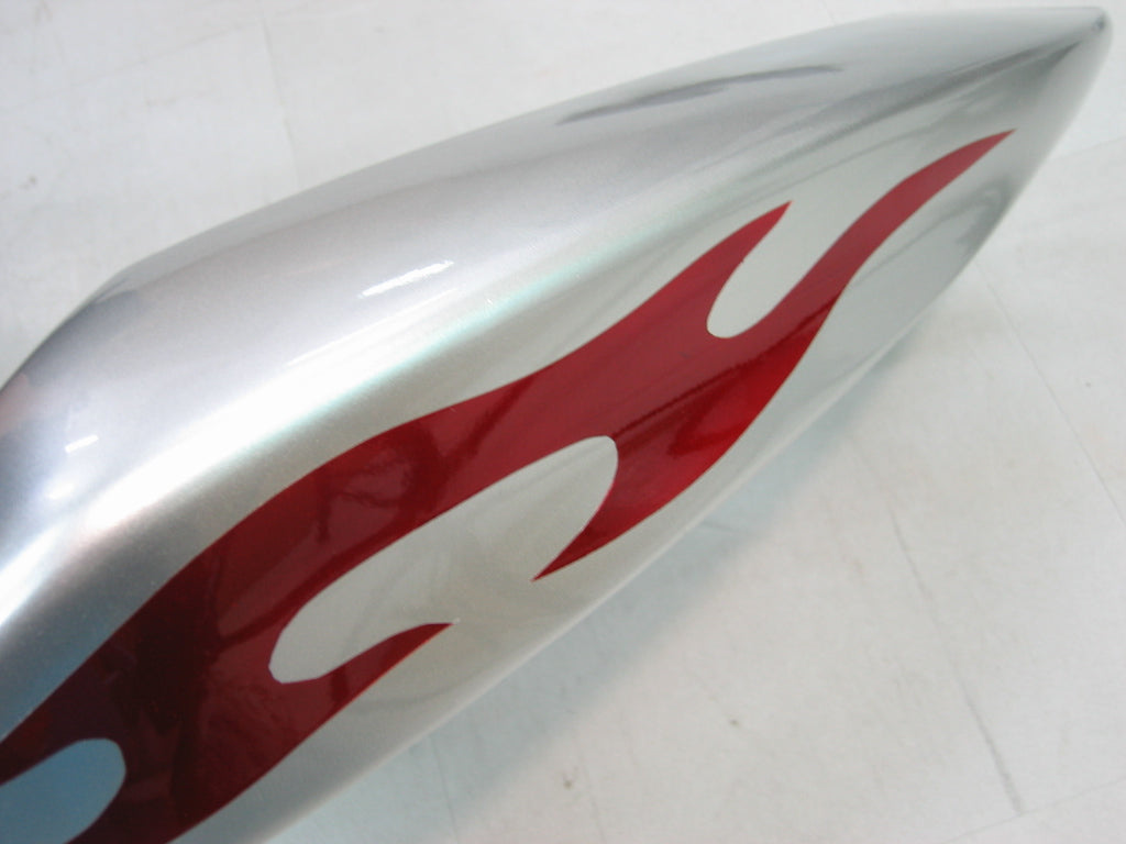 2005-2006 Fairings Kawasaki ZX6R 636 Silver & Red Flame Ninja   Generic
