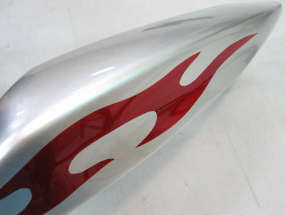 2005-2006 Fairings Kawasaki ZX6R 636 Silver & Red Flame Ninja   Generic