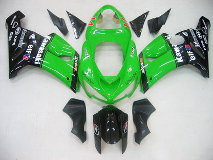 2005-2006 Fairings Kawasaki ZX6R 636 Green Black No.14 ZX6R   Generic