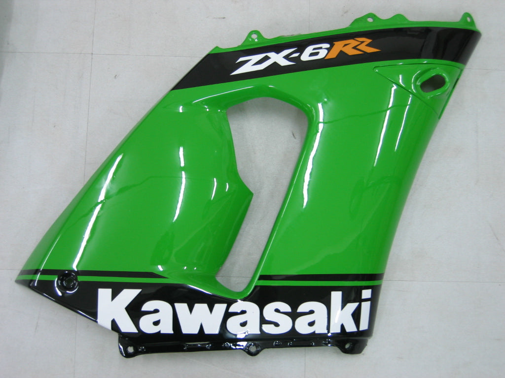 2005-2006 Fairings Kawasaki ZX6R 636 Green Black No.14 ZX6R   Generic