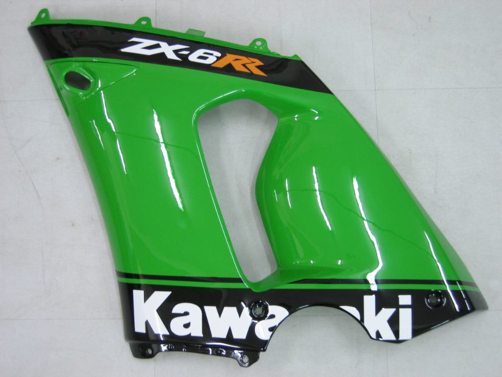 2005-2006 Fairings Kawasaki ZX6R 636 Green Black No.14 ZX6R   Generic