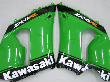 2005-2006 Fairings Kawasaki ZX6R 636 Green Black No.14 ZX6R   Generic