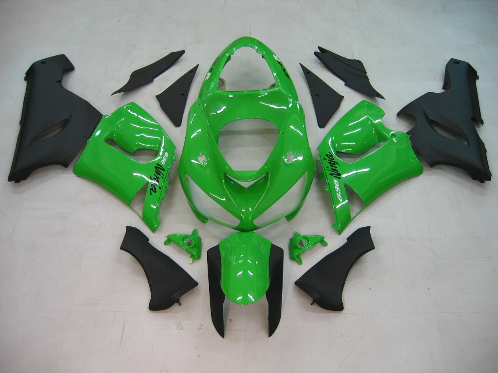 2005-2006 Fairings Kawasaki ZX6R 636 Green Black Ninja   Generic