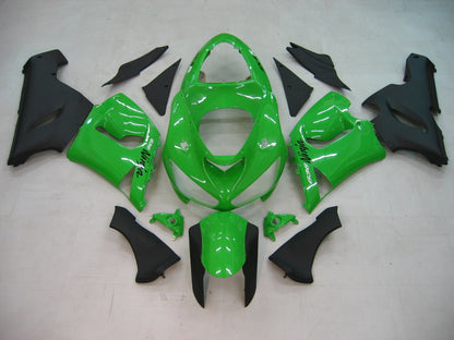 2005-2006 Fairings Kawasaki ZX6R 636 Green Black Ninja   Generic